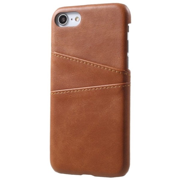 Ādas futrālis ar iebūvētu karšu turētāju - brūns (iPhone 7 / 8 / SE 2020 / SE 2022)