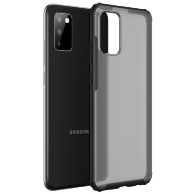 Samsung Galaxy A02s A025 (166.5x75.9x9.2mm) Armor matinis juodos spalvos apvadais kieto silikono (TPU) dėklas | Priedai.lt
