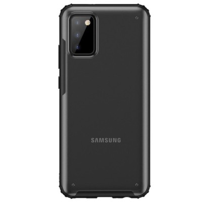 Samsung Galaxy A02s A025 (166.5x75.9x9.2mm) Armor matinis juodos spalvos apvadais kieto silikono (TPU) dėklas | Priedai.lt