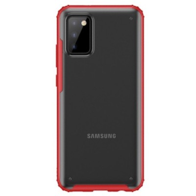 Samsung Galaxy A02s A025 (166.5x75.9x9.2mm) Armor matinis raudonos spalvos apvadais kieto silikono (TPU) dėklas | Priedai.lt