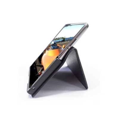 Samsung Galaxy Z Fold2 5G (F916B) „Split“ juodas odinis atverčiamas dėklas - knygutė | Priedai.lt