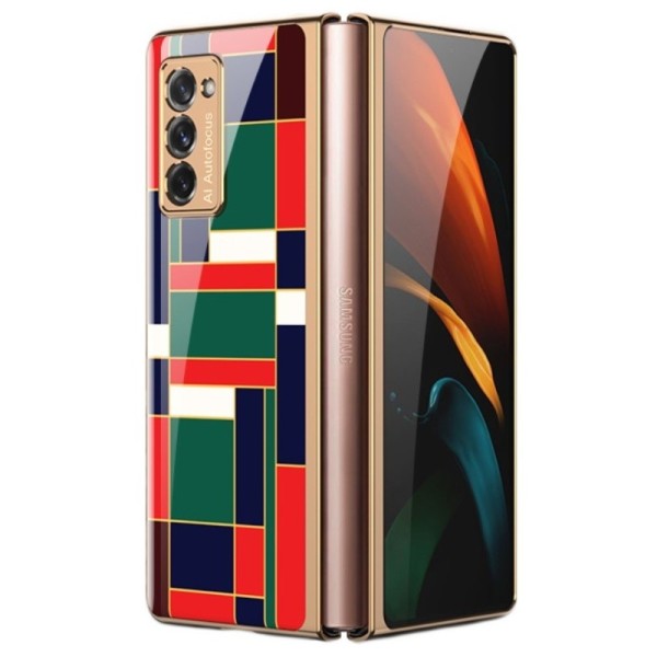 „GKK“ Pattern plastmasas apvalks - zaļš (Galaxy Z Fold2)