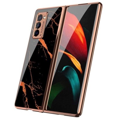 Samsung Galaxy Z Fold2 5G (F916B) GKK Marble melns plastika apvalks | vacins.lv