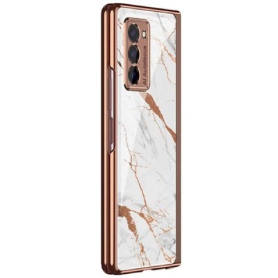 Samsung Galaxy Z Fold2 5G (F916B) GKK Marble balts plastika apvalks | vacins.lv