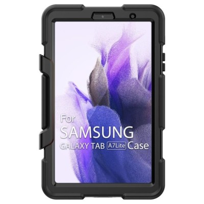 Samsung Galaxy Tab A7 Lite 8.7 2021 (T220, T225) sustiprintos apsaugos dėklas - juodas - nugarėlė / Priedai.lt