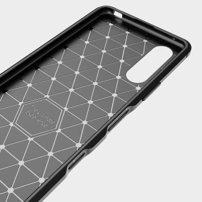 Sony Xperia 10 III „Carbon“ cieta silikona (TPU) melns vāciņš | Vacins.lv