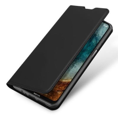 Nokia X20 (X10) „Dux Ducis“ Skin sērijas melns ādas atvērams maciņš | Vacins.lv