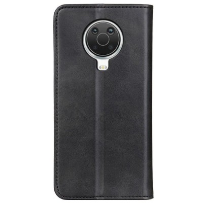 Nokia 6.3 (2021), G10, G20 „Split“ juodas odinis atverčiamas dėklas - knygutė | Priedai.lt