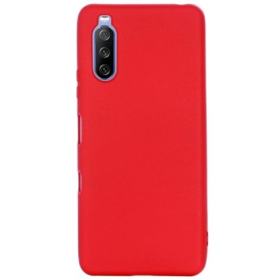 Sony Xperia 10 III Shell cieta silikona (TPU) sarkans apvalks | vacins.lv