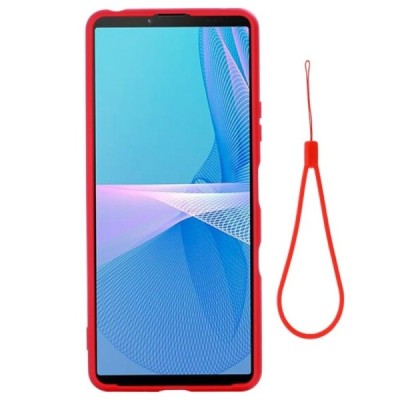 Sony Xperia 10 III Shell cieta silikona (TPU) sarkans apvalks | vacins.lv