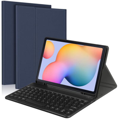 Samsung Galaxy Tab S7 11" (T875, T870) ādas atvēramais zils futrālis ar bluetooth tastatūra | Vacins.lv