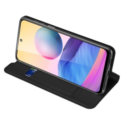 Xiaomi Poco M3 Pro (Redmi Note 10 5G) „Dux Ducis“ Skin sērijas melns atvērams maciņš, maks | Vacins.lv