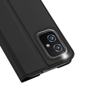 Asus Zenfone 8 (ZS590KS) „Dux Ducis“ Skin serijos juodas odinis atverčiamas dėklas - knygutė | Priedai.lt