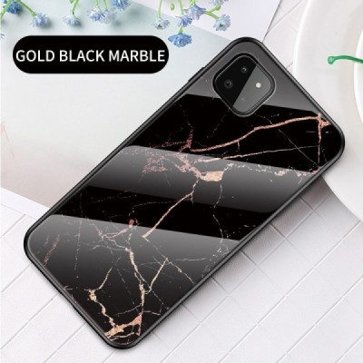 Samsung Galaxy A22 „Marble“ cieta silikona (TPU) melns / zelta apvalks | vacins.lv
