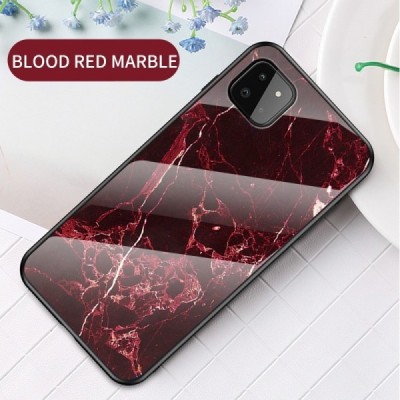 Samsung Galaxy A22 „Marble“ cieta silikona (TPU) sarkans apvalks | vacins.lv