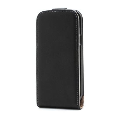 Klasikinis juodas odinis atverčiamas Samsung Galaxy S4 mini dėklas (dėkliukas) / Priedai.lt
