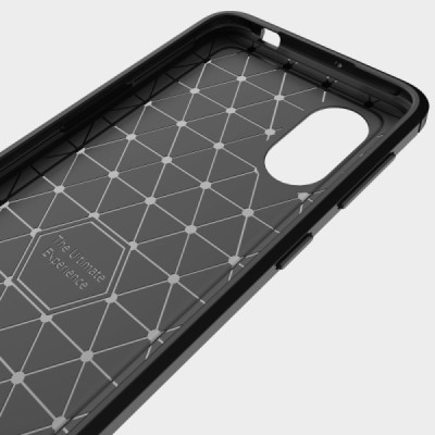 Samsung Galaxy Xcover 5 (G525) „Carbon“ cieta silikona (TPU) melns telefona maciņš (apvalks) | Vacins.lv