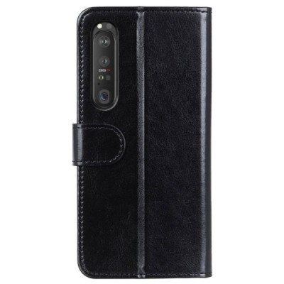 Sony Xperia 1 III sērijas melns atvērams maciņš, maks | Vacins.lv