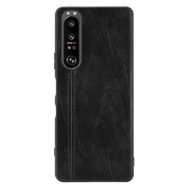 „Bi-Color“ Splicing ādas apvalks - melns (Xperia 1 III)