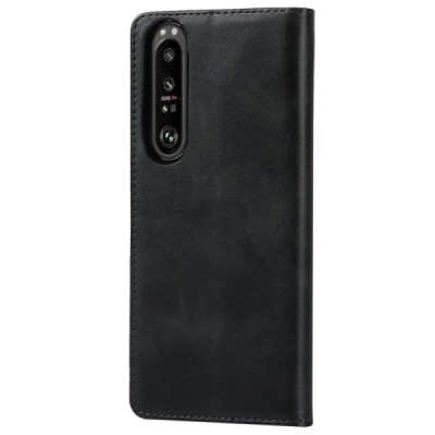 Sony Xperia 1 III „Split“ sērijas melns atvērams maciņš, maks | Vacins.lv