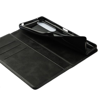 Sony Xperia 1 III „Split“ sērijas melns atvērams maciņš, maks | Vacins.lv