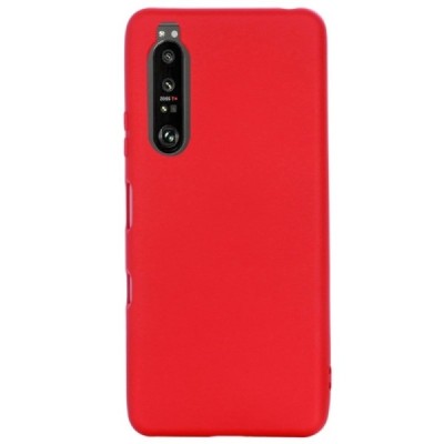 Sony Xperia 1 III Shell cieta silikona (TPU) sarkans apvalks | vacins.lv