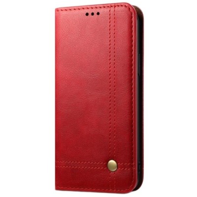 Deluxe atverčiamas raudonas odinis Xiaomi Redmi Note 9 dėklas - knygutė | Priedai.lt