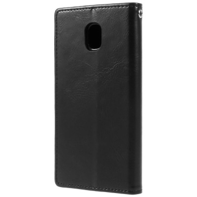 Mercury Blue Moon atverčiamas Samsung Galaxy J5 2017 (J530) juodas odinis dėklas - piniginė | Priedai.lt