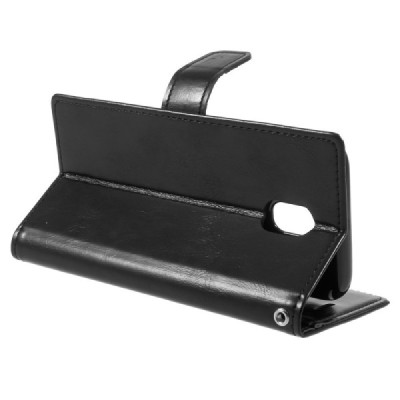 Mercury Blue Moon atverčiamas Samsung Galaxy J5 2017 (J530) juodas odinis dėklas - piniginė | Priedai.lt