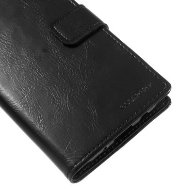 Mercury Blue Moon atverčiamas Samsung Galaxy J5 2017 (J530) juodas odinis dėklas - piniginė | Priedai.lt