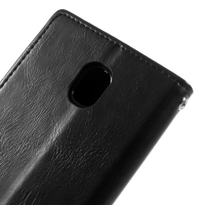 Mercury Blue Moon atverčiamas Samsung Galaxy J5 2017 (J530) juodas odinis dėklas - piniginė | Priedai.lt