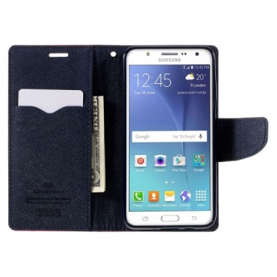 Samsung Galaxy J5 2016 (J510) Mercury rožinis atverčiamas dėklas - piniginė | Priedai.lt