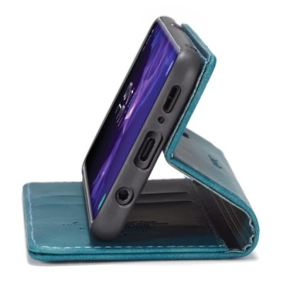 Samsung Galaxy S9 (G960) CaseMe Retro solīds atvēramais ādas zaļš maciņš - maks | Vacins.lv