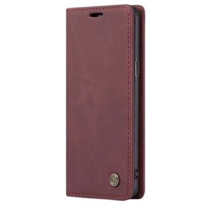 Samsung Galaxy S9 (G960) CaseMe Retro solīds atvēramais ādas bordo maciņš - maks | Vacins.lv