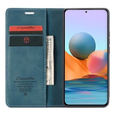 Xiaomi Redmi Note 10 Pro CaseMe Retro solīds atvēramais ādas zaļš maciņš - maks | Vacins.lv