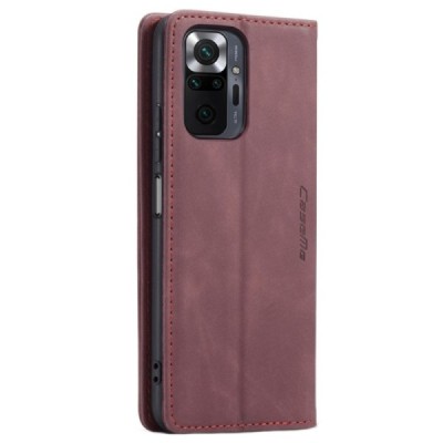 Xiaomi Redmi Note 10 Pro CaseMe Retro solīds atvēramais ādas bordo maciņš - maks | Vacins.lv