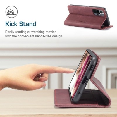 Xiaomi Redmi Note 10 Pro CaseMe Retro solīds atvēramais ādas bordo maciņš - maks | Vacins.lv