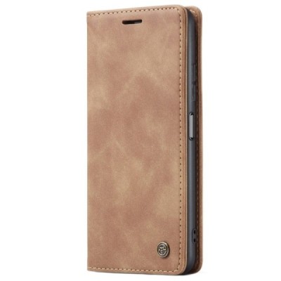 Xiaomi Redmi Note 10 Pro CaseMe Retro solidus atverčiamas šviesiai rudas odinis dėklas - knygutė | Priedai.lt