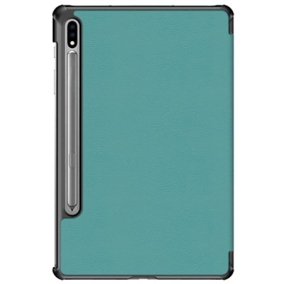Samsung Galaxy Tab S7 FE 12.4", S7+ 12.4" (T976) atverčiamas žalias odinis dėklas - knygutė (sulankstomas) | Priedai.lt