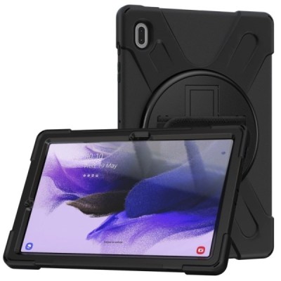 Samsung Galaxy Tab S7 FE (T736B,T730) sustiprintos apsaugos (360°) juodas dėklas - nugarėlė | Priedai.lt