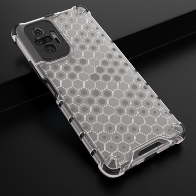 Honeycomb sustiprintos apsaugos Xiaomi Redmi Note 10 Pro skaidrus kieto silikono (TPU) ir plastiko dėklas | Priedai.lt