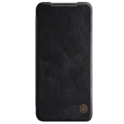 Xiaomi Redmi Note 10 4G (Note 10s, Poco M5s) greznais Nillkin Qin sērijas ādas atvērams melns maciņš, maks | Vacins.lv