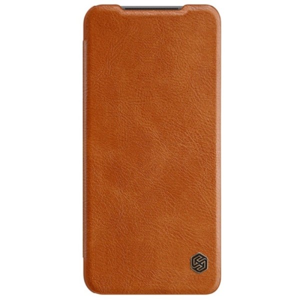 „Nillkin“ Qin atverčiamas dėklas - rudas (Redmi Note 10S / Note 10 4G / Poco M5s)