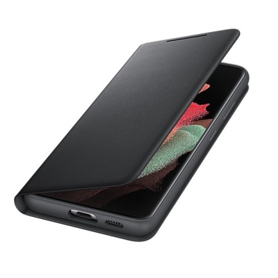 Samsung Galaxy S21 Ultra (G998B) oficiāls Smart Led View Cover atvērams melns maciņš (maks) | Vacins.lv