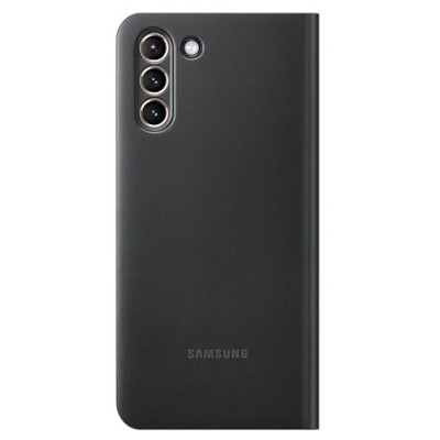 Samsung Galaxy S21+ (G996B) oficiāls Smart Led View Cover atvērams melns maciņš (maks) | Vacins.lv