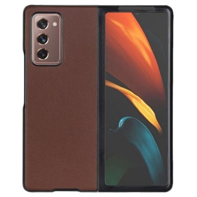 Samsung Galaxy Z Fold2 5G (F916B) Foldable Leather brūns ādas plastika apvalks | Vacins.lv