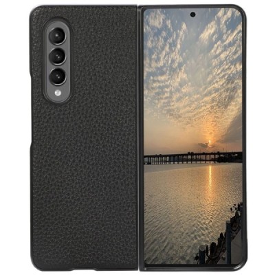 Samsung Galaxy Z Fold3 5G (F926B) Deluxe Leather melns ādas plastika apvalks | Vacins.lv