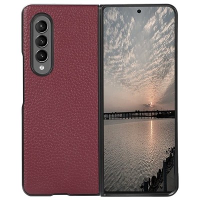 Samsung Galaxy Z Fold3 5G (F926B) Deluxe Leather bordo ādas plastika apvalks | Vacins.lv
