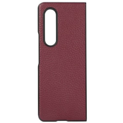 Samsung Galaxy Z Fold3 5G (F926B) Deluxe Leather bordo ādas plastika apvalks | Vacins.lv