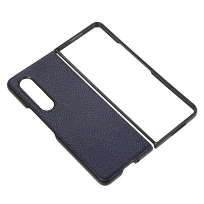 Samsung Galaxy Z Fold3 5G (F926B) Deluxe Leather mėlynas odinis dėklas - nugarėlė | Priedai.lt
